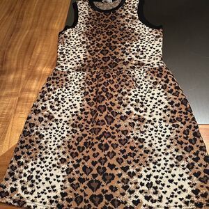 RED Valentino sleeveless knit, leopard print dress. Fits like size 6